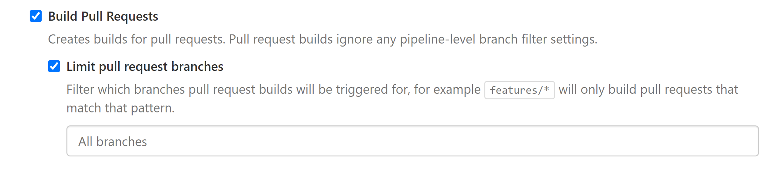 Pull request-level branch filtering